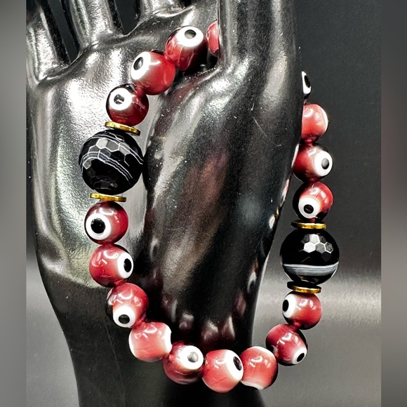 MALOCCHIO ONYX  NATURAL STONES BRACELET 7” - Picture 8 of 10